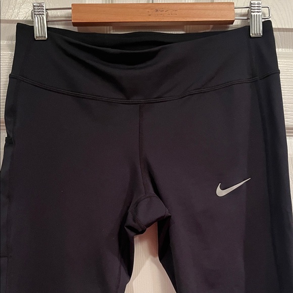 Nike Black Leggings with Gray Logo - Picture 2 of 9